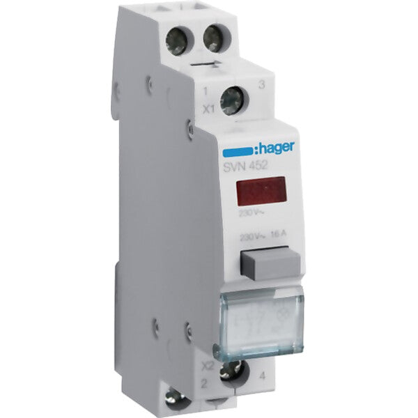 Hager Taster 1S/1Ö rot,230V SVN452